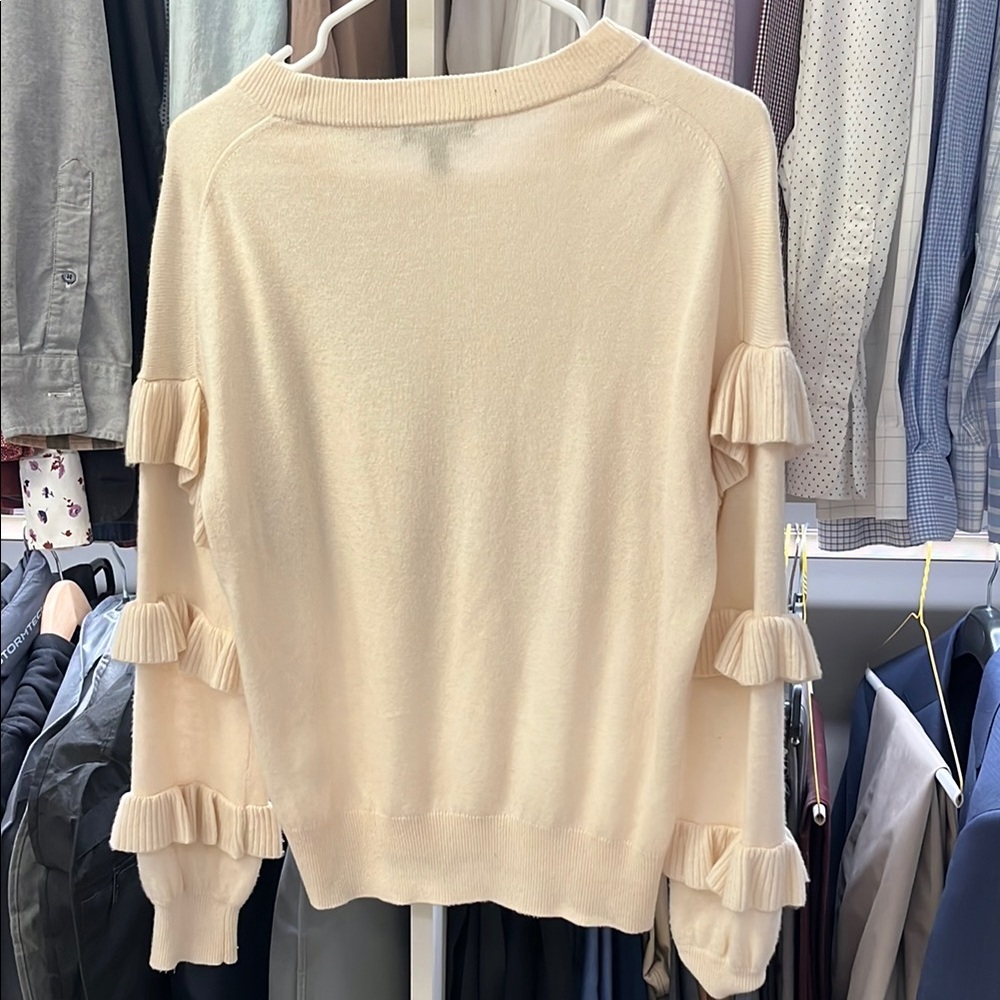 Cream Ruffle Sweater - Picture 2 of 2